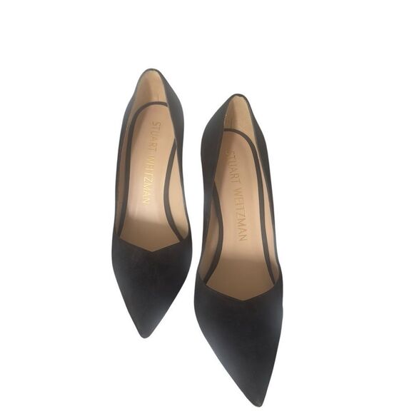 Stuart Weitzman Black Suede Pointy High Heels Size 9 - Picture 5 of 15